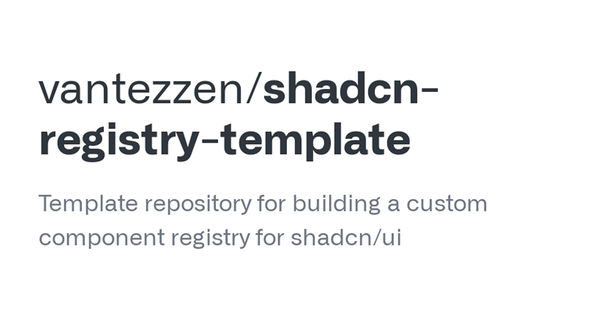 ShadCN Registry Template